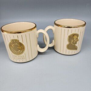 X2 FBI NATIONAL ACADEMY NAA Illinois CHAPTER Mug Ivory Gold Abe Lincoln England